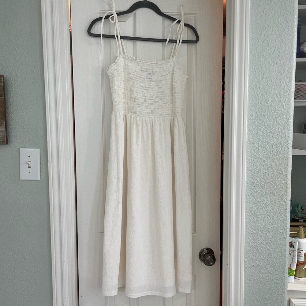 H&M White Midi Dress